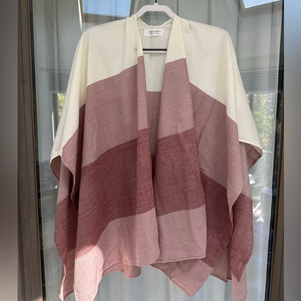 Mer Sea Cream and Merlot Shawl